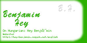 benjamin hey business card